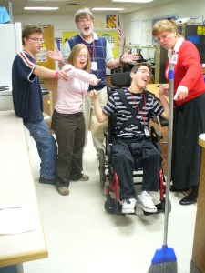 Broom balance with people