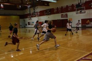 File photo: Students play basketball in PE class. Intramurals use PE rules. Photo by: Shelby Fleming