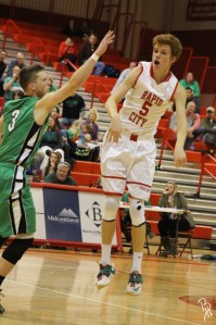 Tanner finishes off a pass. Photo by Brooke Heppner.