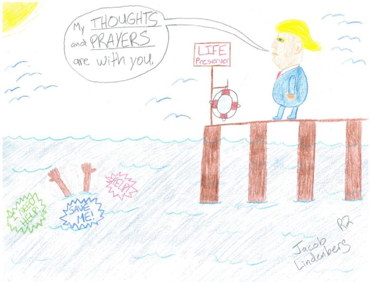 comic trump thoughts prayers