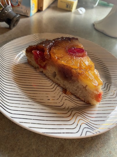 upside down pineapple cake slice